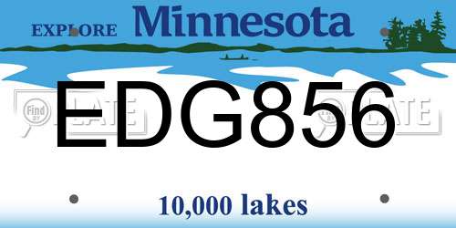 EDG856 Minnesota License Plate