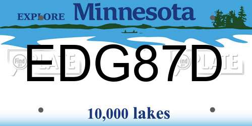 EDG87D Minnesota License Plate