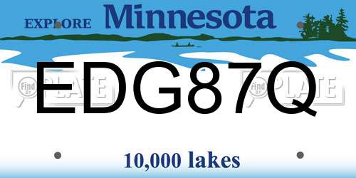 EDG87Q Minnesota License Plate