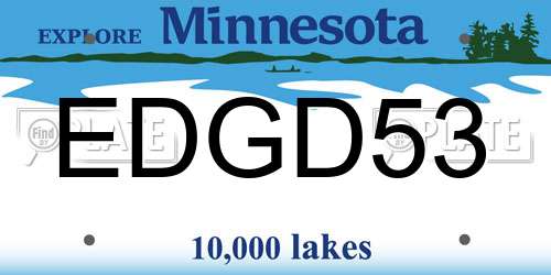 EDGD53 Minnesota License Plate