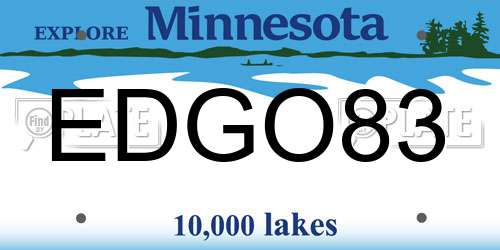 EDGO83 Minnesota License Plate