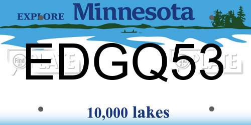 EDGQ53 Minnesota License Plate