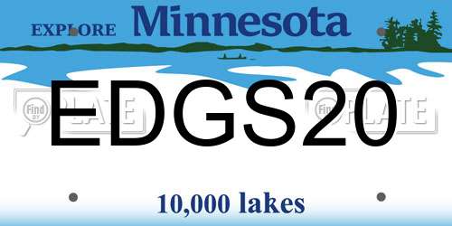 EDGS20 Minnesota License Plate