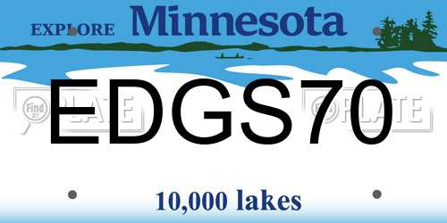 EDGS70 Minnesota License Plate
