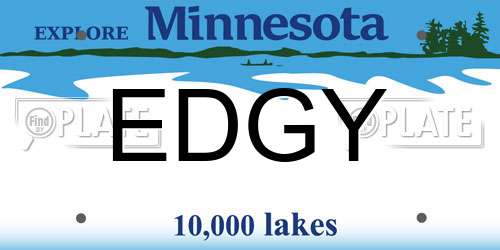 EDGY Minnesota License Plate