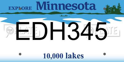 EDH345 Minnesota License Plate