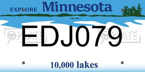 EDJ079 Minnesota License Plate