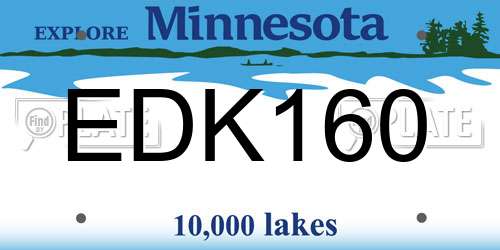 EDK160 Minnesota License Plate