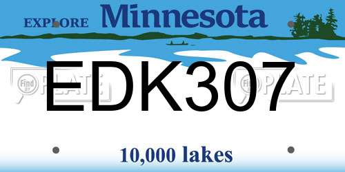 EDK307 Minnesota License Plate