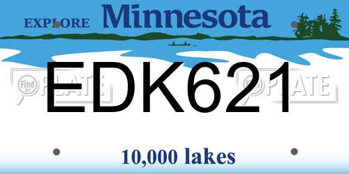 EDK621 Minnesota License Plate