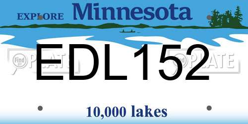 EDL152 Minnesota License Plate
