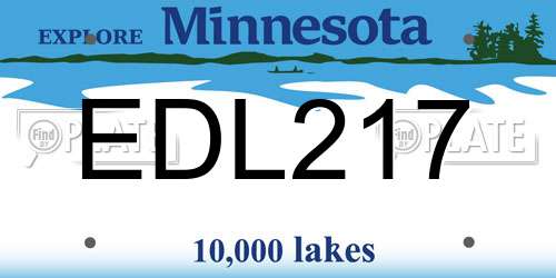 EDL217 Minnesota License Plate