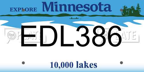 EDL386 Minnesota License Plate