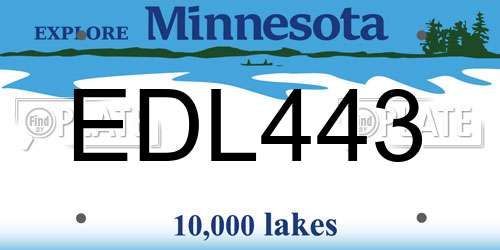 EDL443 Minnesota License Plate