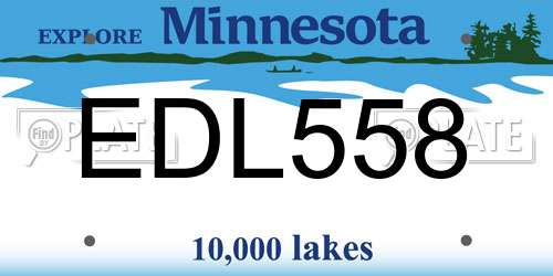 EDL558 Minnesota License Plate