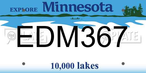 EDM367 Minnesota License Plate