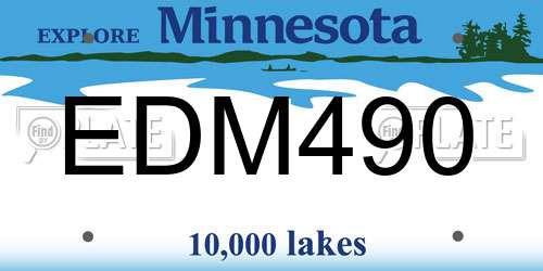 EDM490 Minnesota License Plate