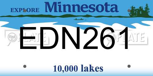 EDN261 Minnesota License Plate
