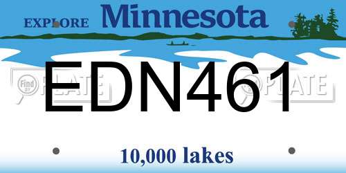 EDN461 Minnesota License Plate
