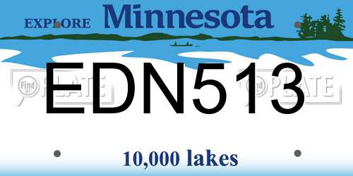 EDN513 Minnesota License Plate