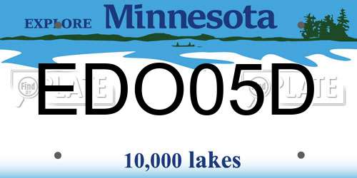 EDO05D Minnesota License Plate