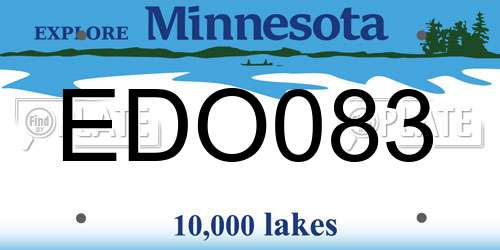 EDO083 Minnesota License Plate