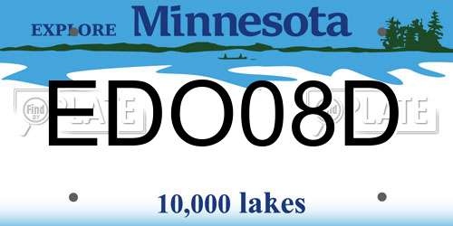 EDO08D Minnesota License Plate