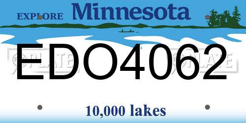 EDO4062 Minnesota License Plate
