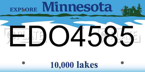 EDO4585 Minnesota License Plate
