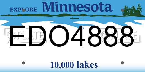 EDO4888 Minnesota License Plate
