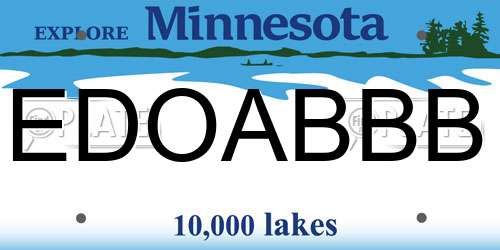 EDOABBB Minnesota License Plate