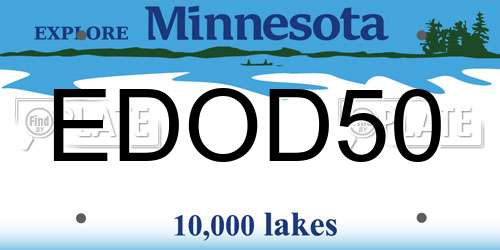 EDOD50 Minnesota License Plate