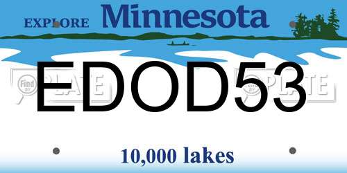 EDOD53 Minnesota License Plate