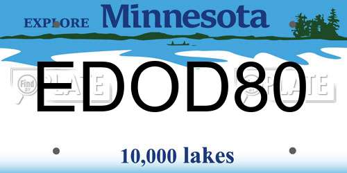 EDOD80 Minnesota License Plate