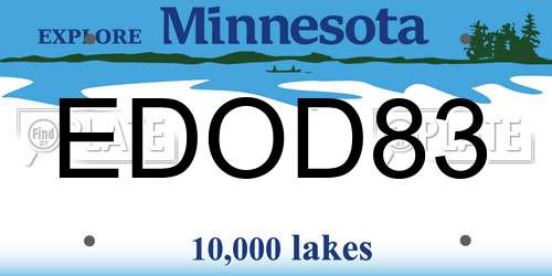 EDOD83 Minnesota License Plate