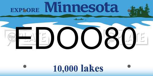 EDOO80 Minnesota License Plate