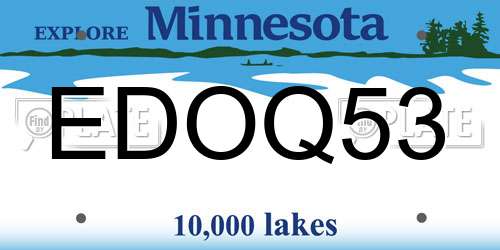 EDOQ53 Minnesota License Plate