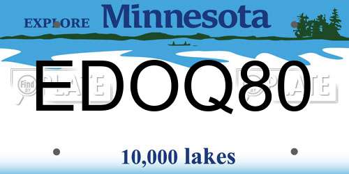 EDOQ80 Minnesota License Plate