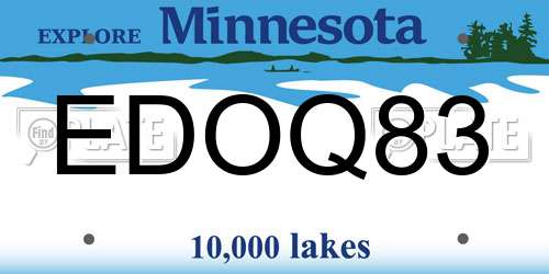 EDOQ83 Minnesota License Plate