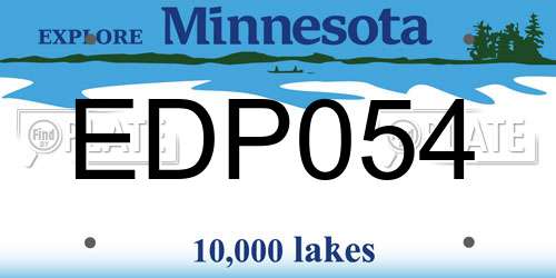 EDP054 Minnesota License Plate