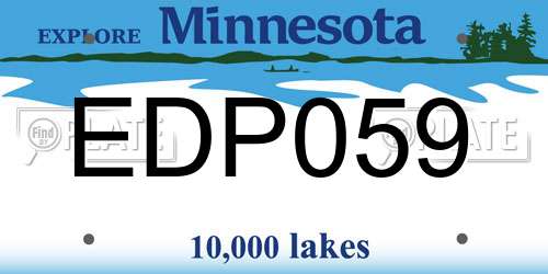 EDP059 Minnesota License Plate