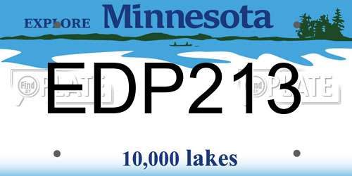 EDP213 Minnesota License Plate