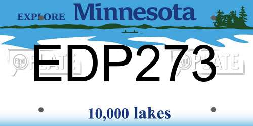 EDP273 Minnesota License Plate
