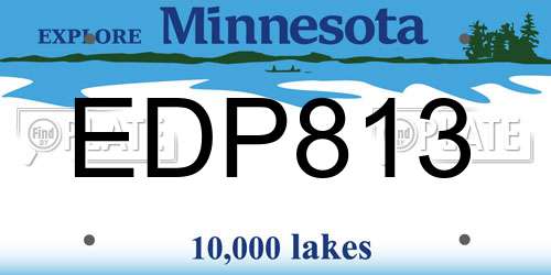 EDP813 Minnesota License Plate