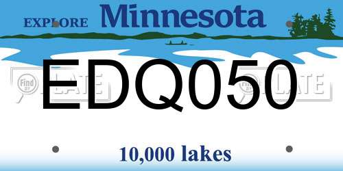 EDQ050 Minnesota License Plate