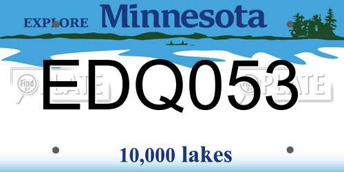 EDQ053 Minnesota License Plate