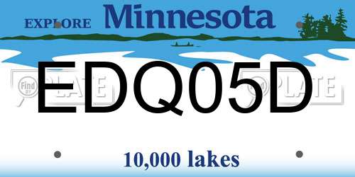 EDQ05D Minnesota License Plate