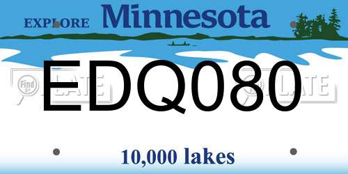 EDQ080 Minnesota License Plate
