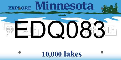 EDQ083 Minnesota License Plate