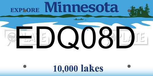 EDQ08D Minnesota License Plate